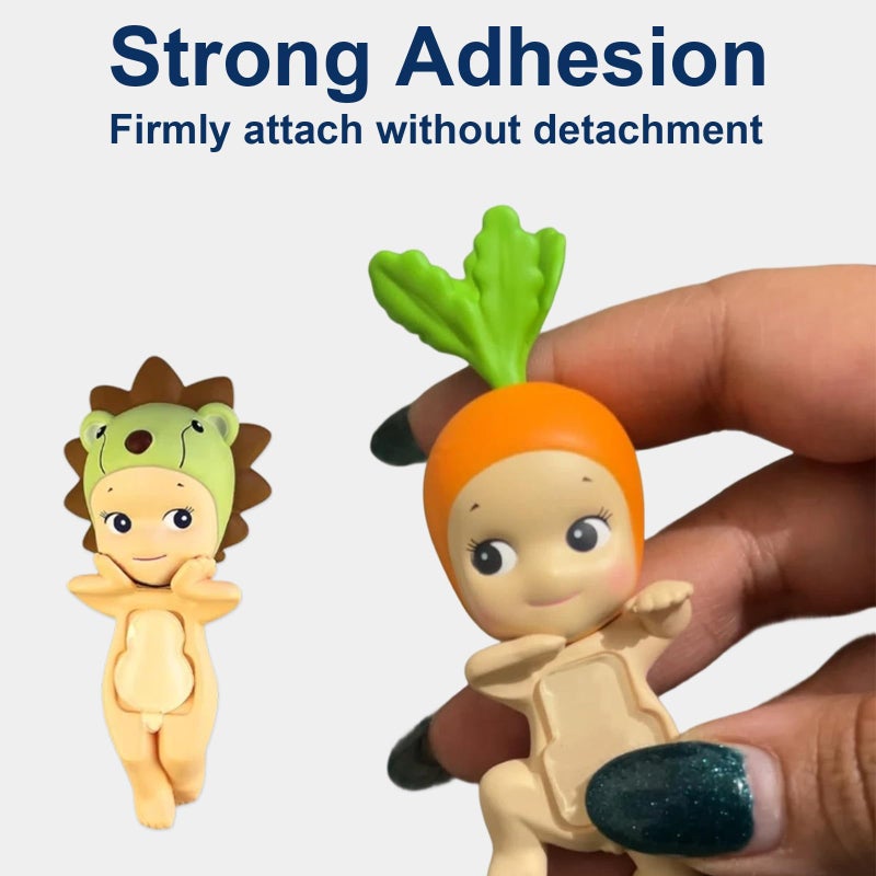 NICECRAFT 84 Pcs Sticky Adhesive Tape for Sonny Angel Hipper 3 Shapes Double Sided Clear Glue Putty Pads Stickers Fit for Sonny Baby Doll Clothes Custom Phone Accessory Replacement - Image 3